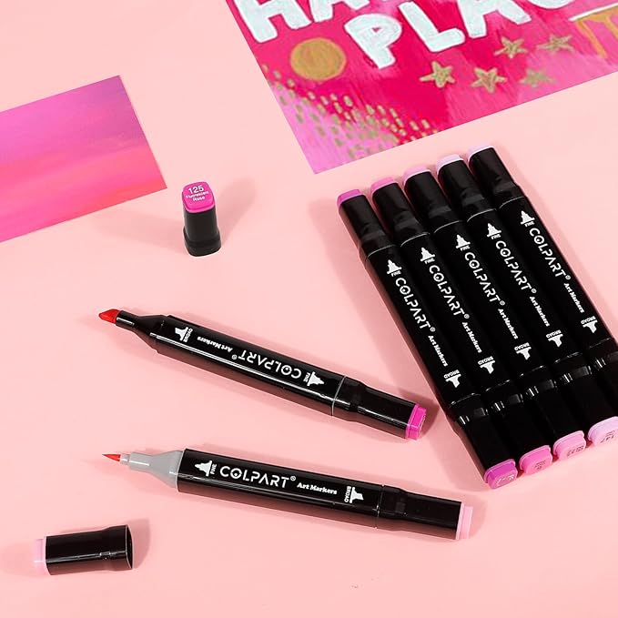 262 Colors Alcohol Markers Set Dual Tip Art Markers for Kids Marker Pens with Pen Holder and Carry Bag for Adult Coloring Painting Supplies Perfect for Painting, Coloring, Sketching and Drawing-DeskLoop Office