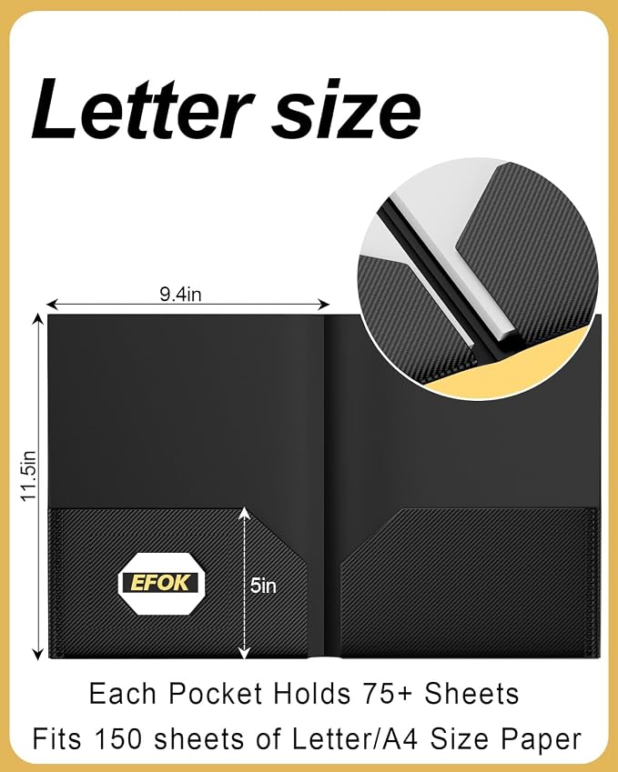 10 Pack Heavy Duty Black Plastic Folders - Image 2