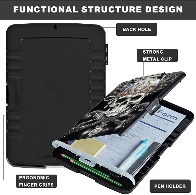 Clipboard with Storage, Heavy Duty Plastic Storage Clipboard with Low Profile - Image 6