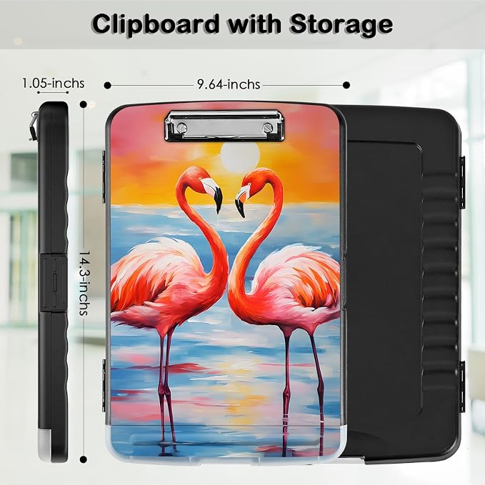 Clipboard with Storage, Office Supplies Nursing Clipboards Folder with Pen - Image 2