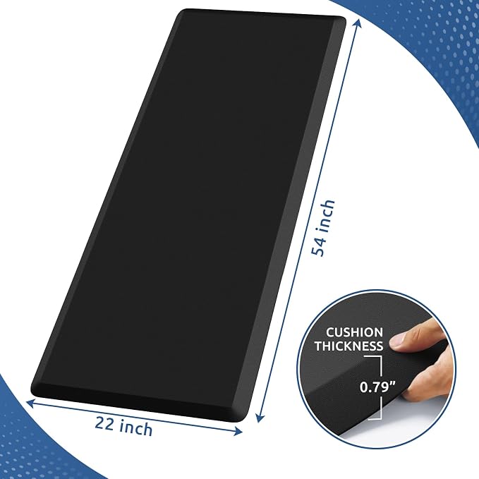 KitchenClouds Kitchen Mat Cushioned Anti Fatigue Rug 22"x54" Water Resistant - Image 2