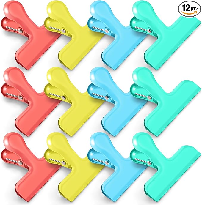 Chip Bag Clips, 12 Pack Heavy Duty Chip Clips & Food Clip, Air Tight Seal Bag by WUDIME