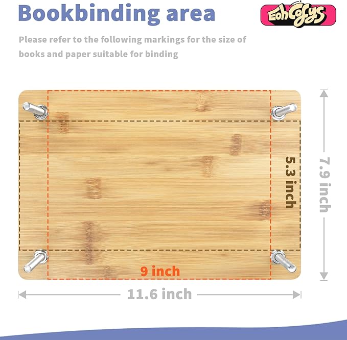 Eohcofys Book Binding Kits, Book Press Binding Materials Tools Bookbinding Kit for Beginners 11.6 x 7.9 Inch-DeskLoop Office
