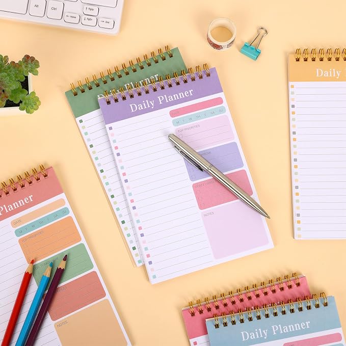 LABUK 10 Pack Daily To Do List Notepads 5" x 8" Daily Planner 30 Sheets Spiral - Image 7
