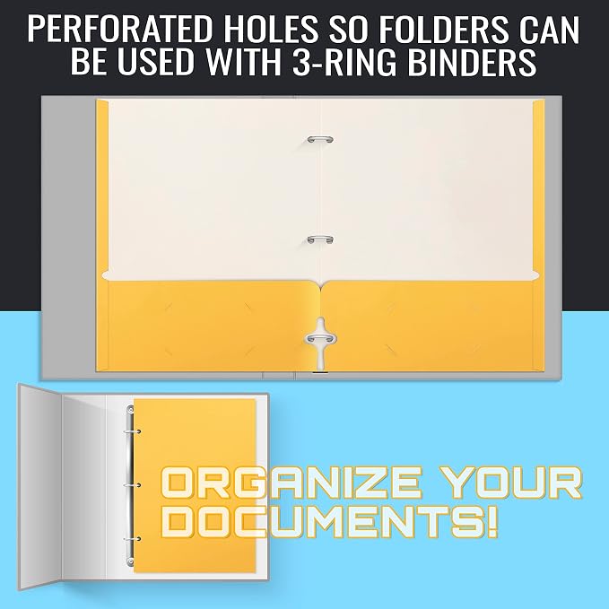 Better Office Products Two Pocket Portfolio Folders, Letter Size Paper Folders - Image 5