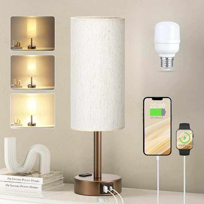 Fenmzee Brown Bedside Table Lamp by Fenmzeelighting