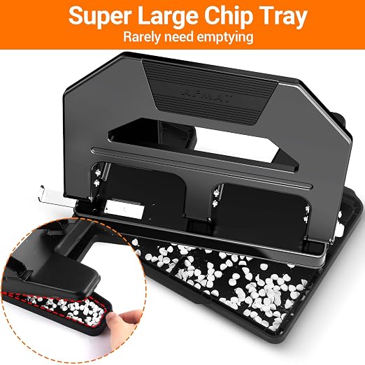 AFMAT Heavy Duty 3 Hole Puncher, 40-Sheet Paper Punch Heavy Duty, 50% Reduced - Image 6