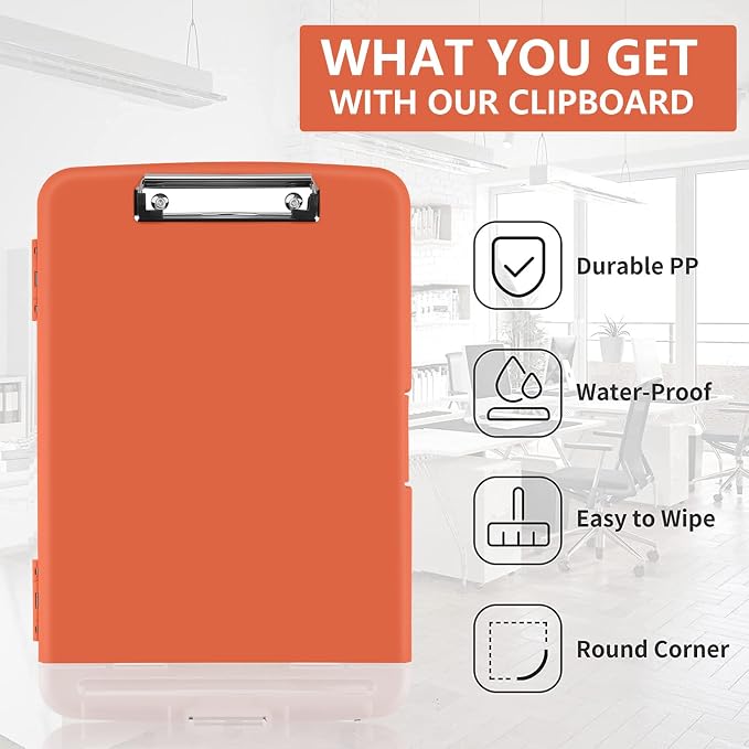 SFLHHDM Plastic Clipboard with Storage, High Capacity Clip Boards 8.5x11 with - Image 7