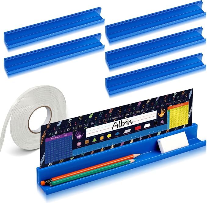 PerKoop 5 Pcs Classroom Desk Name Plates Holder by PerKoop
