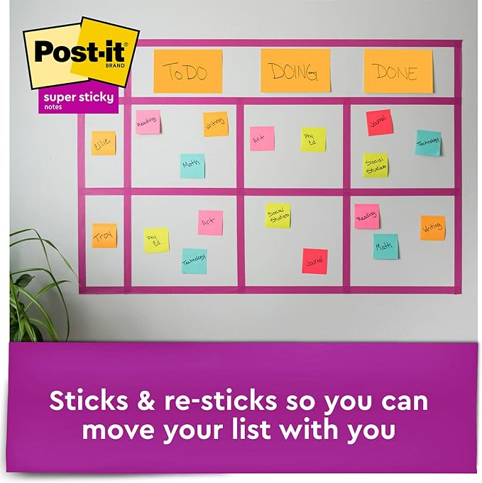 Post-it Super Sticky Notes, 15 Pads, 2X The Sticking Power, Supernova Neons - Image 3