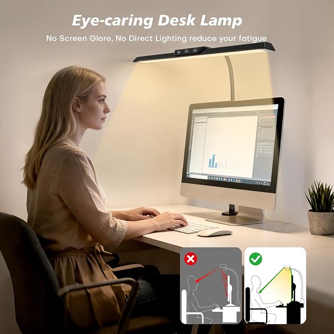 LED Desk Lamp for Office Home, Stepless Dimming Architect Desk Light - Image 8