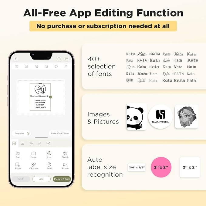 SUPVAN T50M Pro Bluetooth Label Maker Machine with Tape, Wide Waterproof Label, Versatile App with 40 Fonts and 450+ Icons, Inkless Labeler for Home, Kitchen, School, Office Organization, Black-DeskLoop Office