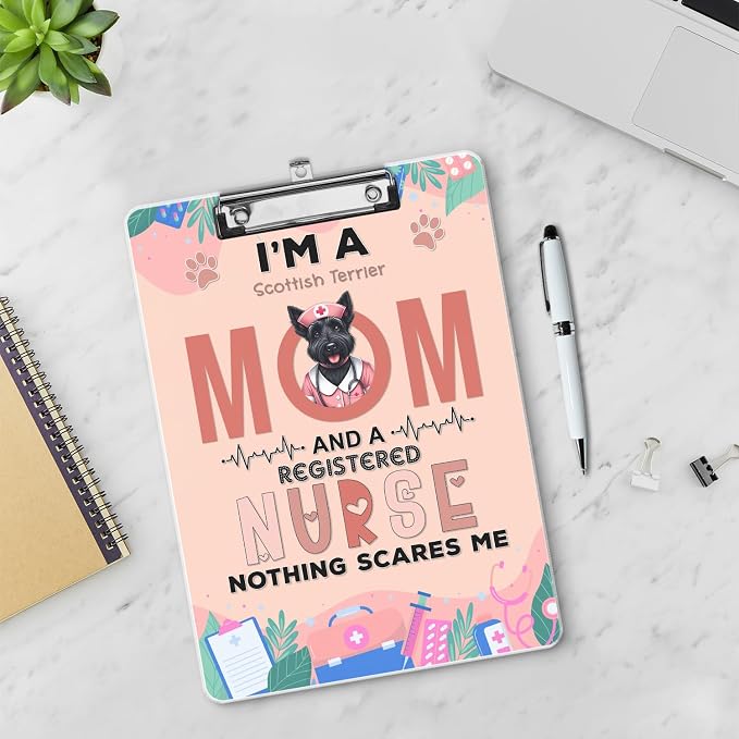 I'm a Scottish Terrier Mom and a Registered Nurse Nothing Scares Me Acrylic - Image 3