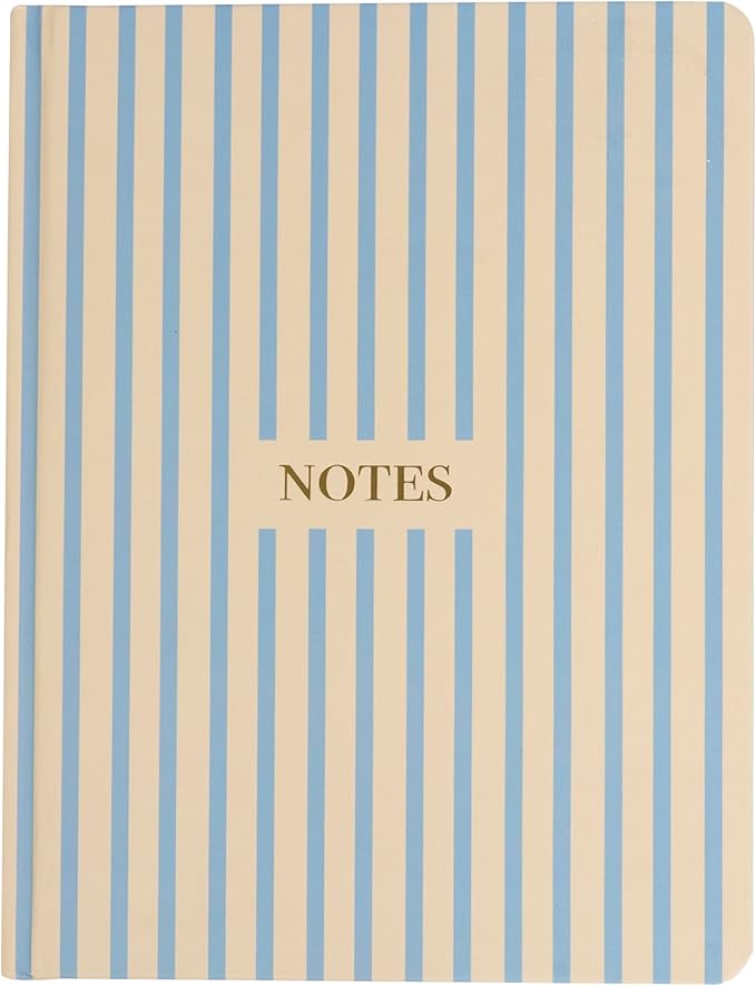 Pearhead Hardcover Journal Notebook 6x8 – Cream & Blue Stripe College-Ruled by Pearhead