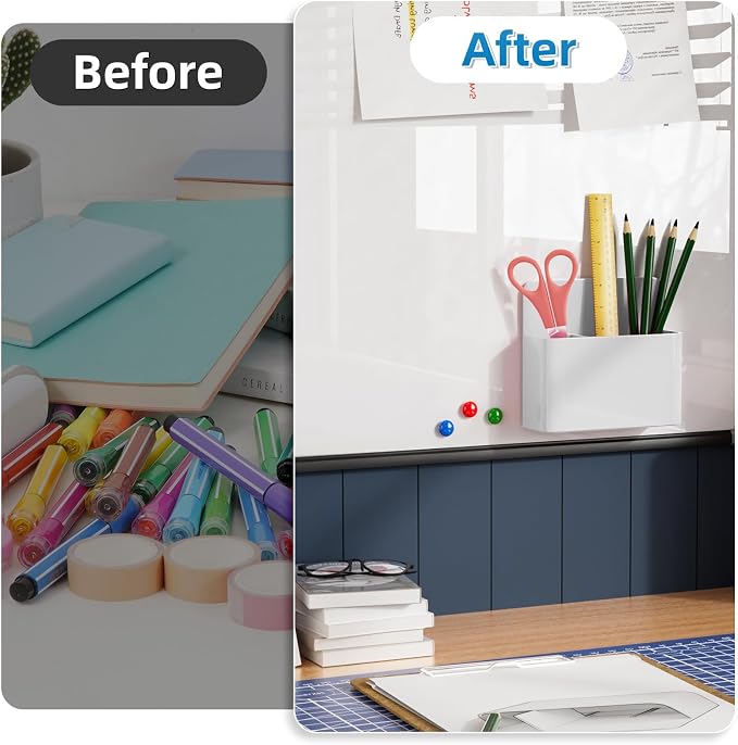Mabrasse 16p Magnetic Dry Erase Marker Holder, Pen and Eraser Holder - Image 3