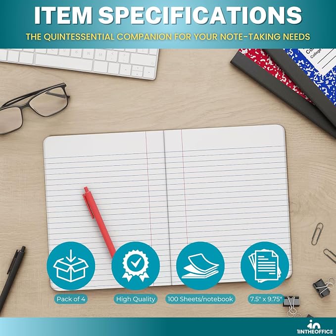 1InTheOffice Composition Notebooks College Ruled, Composition Book, College - Image 9