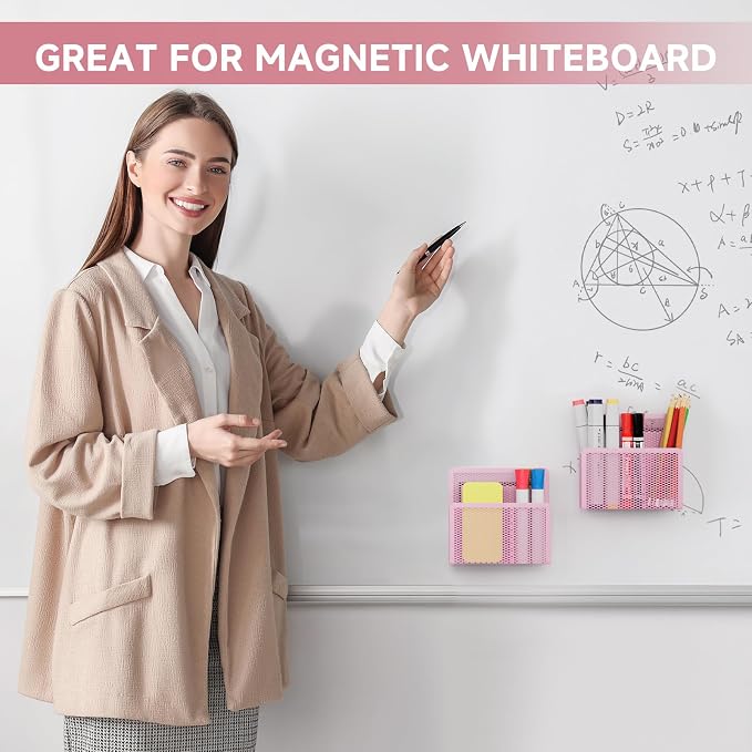 Marbrasse Magnetic Dry Erase Marker Holder, Mesh Pen Holder - Image 5