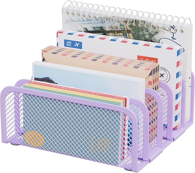 Mail Organizer Countertop, Metal File Holder by GDINDINFAN