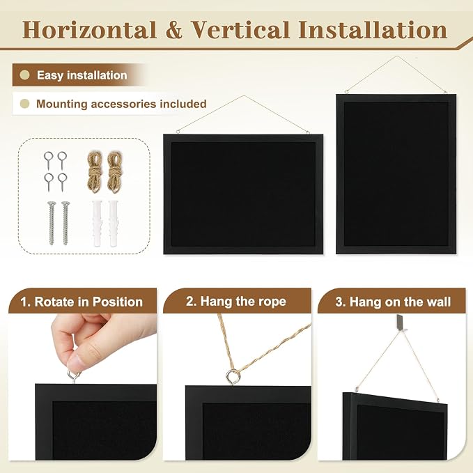 2-Pack Double-Sided Wood Framed Cork Board - Image 4