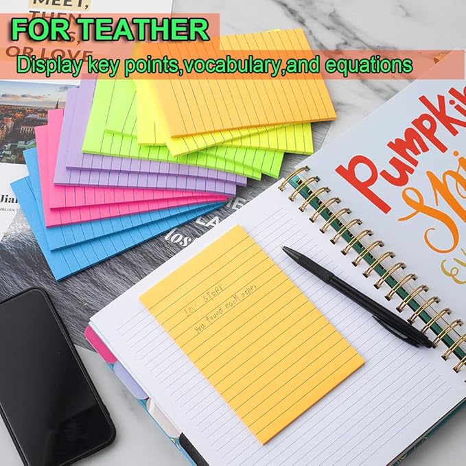 Lined Sticky Notes 4x6 in, Large Notepads - Image 5