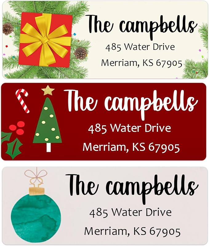 LINMAGCO Personalized Return Address Labels Gold 500 Pcs Mail Labels by LINMAGCO