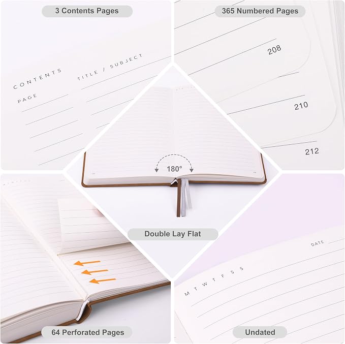 &And Per Se Lined Journal Notebook, 365 Pages, 5.7'' x 8'' 100GSM Thick Paper - Image 4