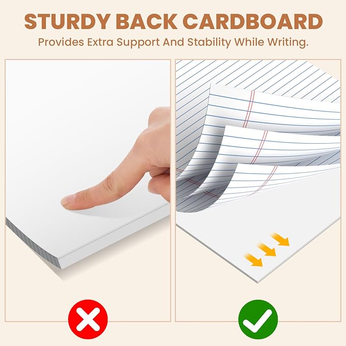24Packs Legal Pads 8.5 x 11 Inch, 50Sheets/Pack, College Ruled & Perforated - Image 3