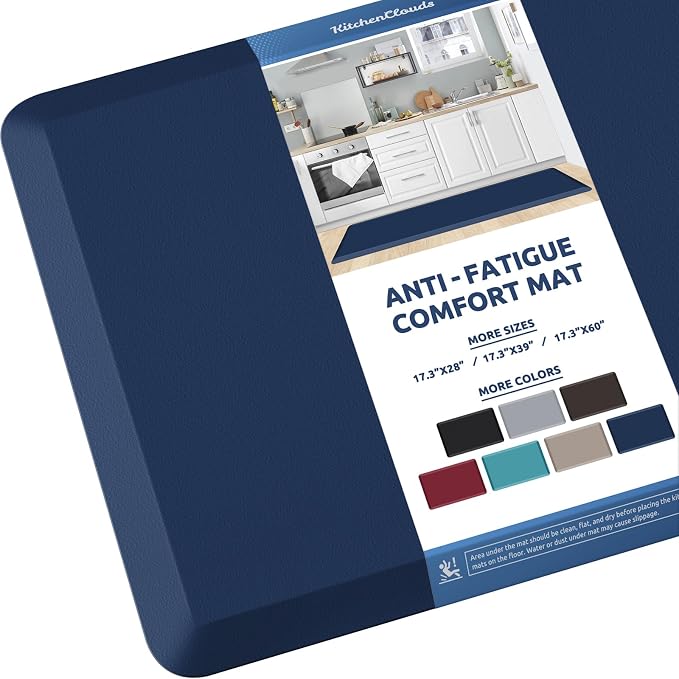 KitchenClouds Kitchen Mat Cushioned Anti Fatigue Kitchen Rug 17.3"x60" Water by KitchenClouds