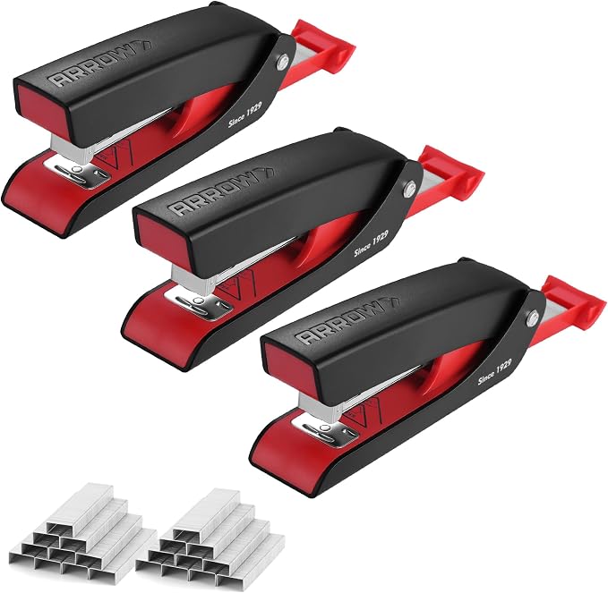 Arrow Office Stapler Set, 25 Sheet Capacity Metal Desk Staplers by ArrowToolGroup