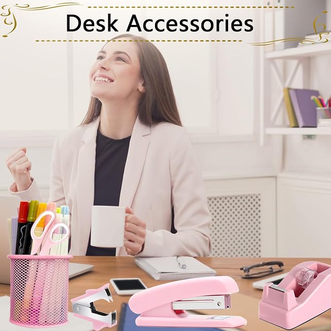 Office Supplies, Desk Accessories, Stapler and Tape Dispenser Set - Image 7