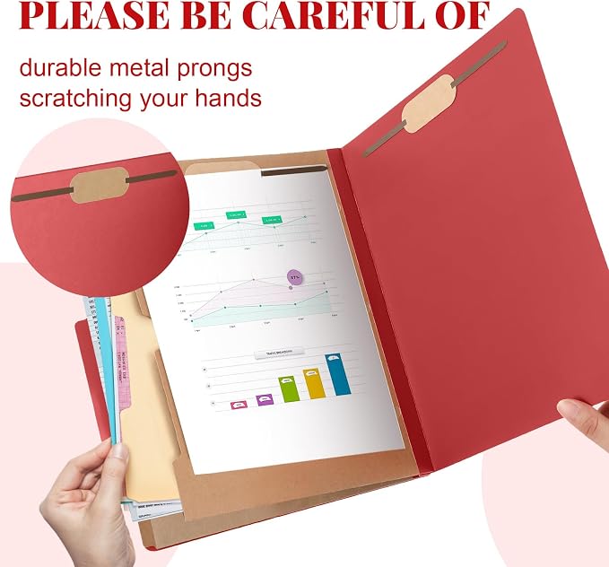 Skyygemm 12 Pcs Classification Folders Letter Size, 2 Pocket Dividers - Image 3