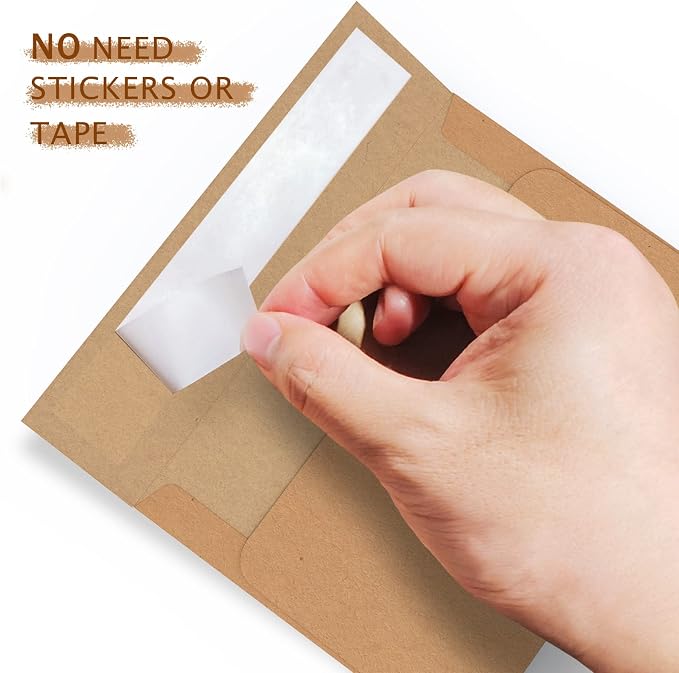 A2 Brown Kraft Envelopes 100 Pack, Goefun 4.375 x 5.75 Printable Greeting Card - Image 3