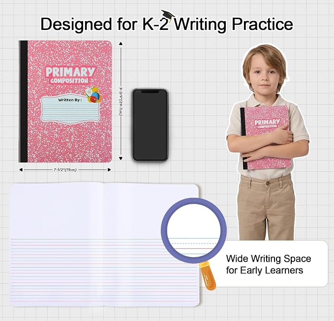 BESARME 24 Pack Primary Composition Notebook Bulk, K-2 Writing Journal Notebooks - Image 2