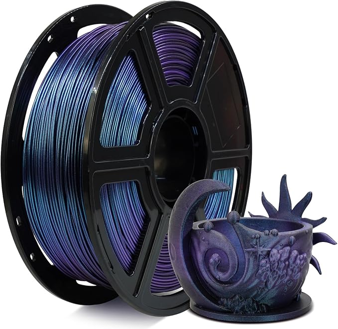 FLASHFORGE Chameleon Gradient Rapid PLA Filament Burnt Titanium & Nebula Purple, High Flow Speedy Filament 1.75mm Max 500mm/s Fast Printing, Displays Shimmering Effects from Various Angles and Light-DeskLoop Office