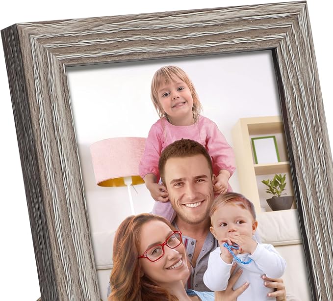 Giftgarden 4x6 Picture Frame Distressed Grey, 4 by 6 Rustic Wood-grain Gray - Image 7