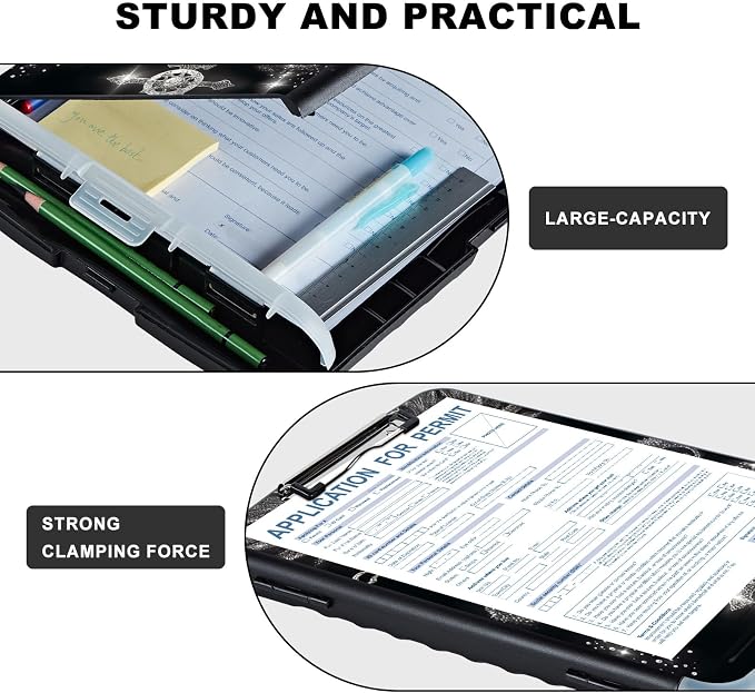 Clipboard with Storage, Heavy Duty Plastic Storage Clipboard with Low Profile - Image 3