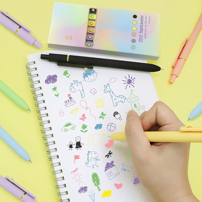 Colored Pens, 6 Pcs Colorful Pens Fine Point Smooth Writing Pen, 0.5mm Colored Ink Gel Pen for Journaling Note Taking Planner, School Supplies Gifts for Nurse Teacher (6 Pcs Gold Vibrant)-DeskLoop Office