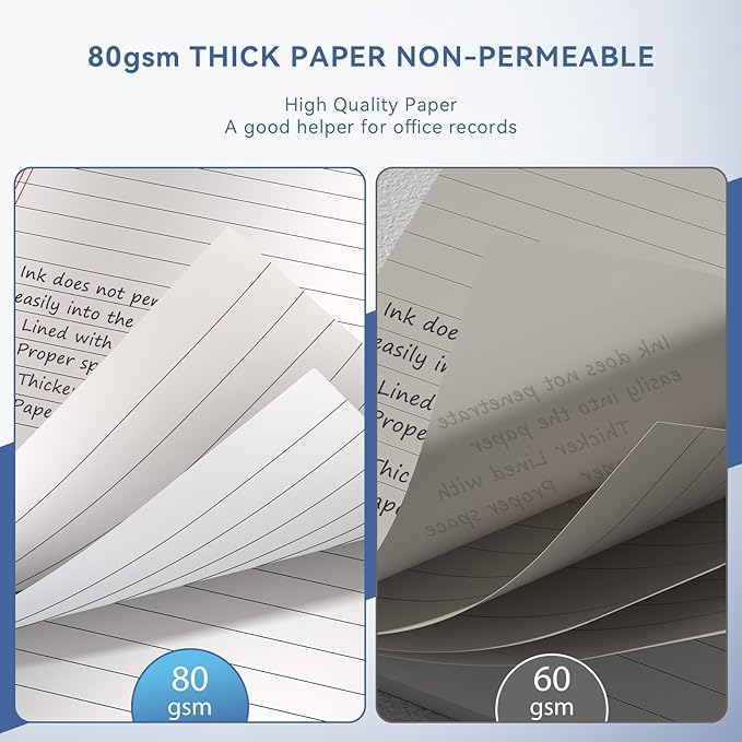24 Pack of Legal Pad Writing Pads 5" x 8" Notepad 80gsm Recycled Paper Small Legal Pads 25 Lines Note Pads Perforated Legal Pads 720 Sheets Double-Sided Printing Printed Legal Pads for School,-DeskLoop Office