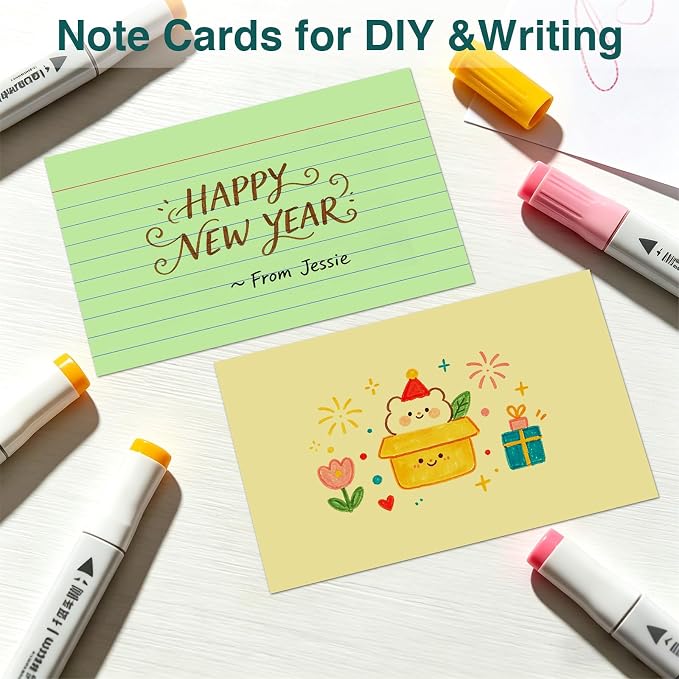 Index Cards 5x8, 100 Sheets, Ruled Color Flash Cards - Image 4
