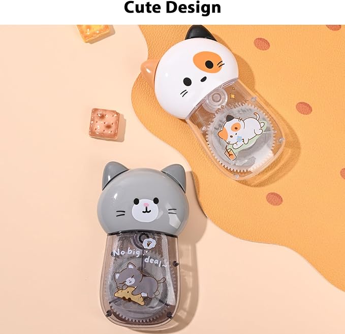 2Pcs Cute Cat White Correction Tape Kawaii Extra-Long Correction Tape – 98ft - Image 6