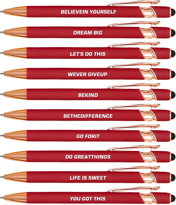 10pcs Motivational Pens Set Retractable Pens by Unknown