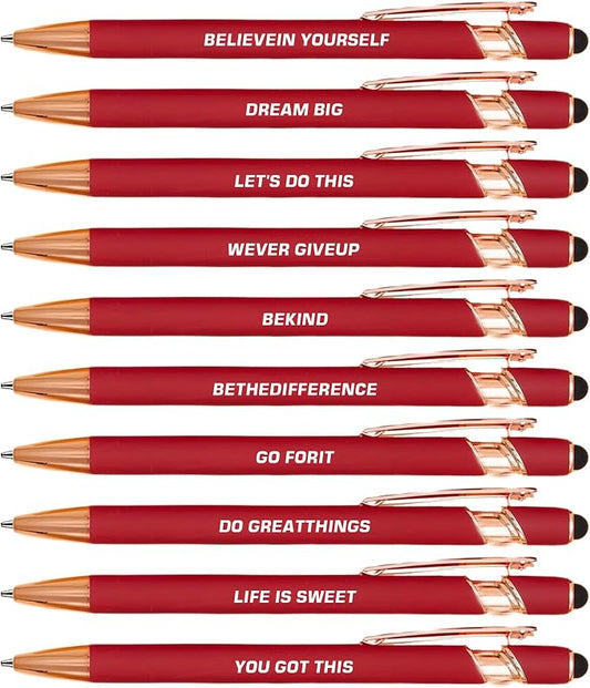 10pcs Motivational Pens Set Retractable Pens by Unknown