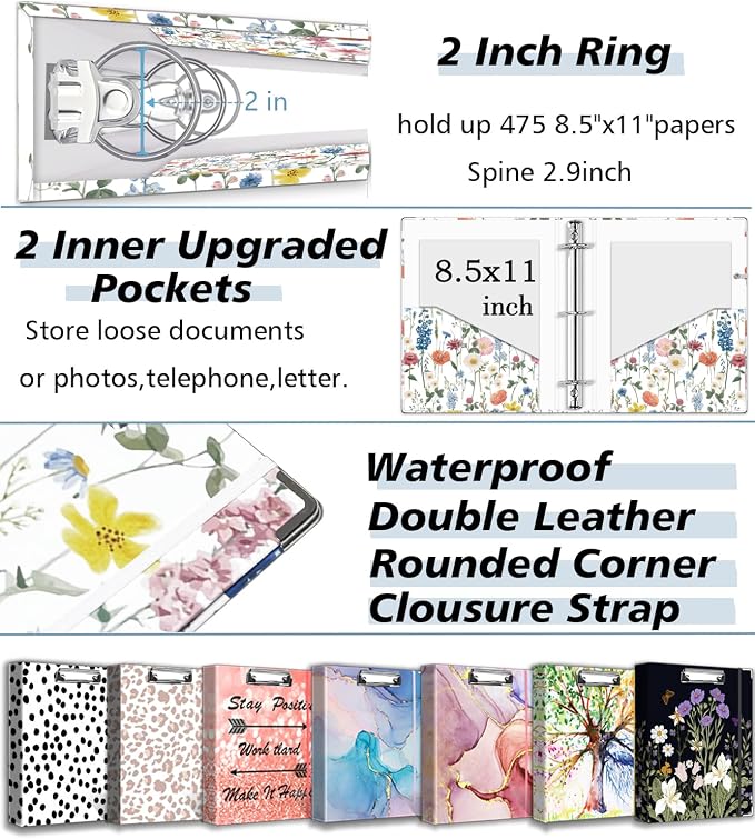 3 Ring Binder 2 Inch for 8.5"x11" Paper, Three Ring Binders - Image 4
