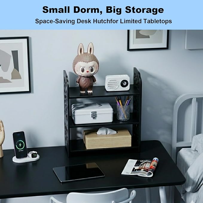 YGYQZ Desk Shelves Desktop Orgnizer Shelf-Black Office Organization - Image 5
