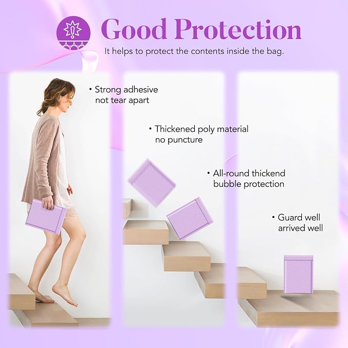 Fuxury Bubble Mailers 6x10" 100 Pack Small Bubble Shipping Envelopes Usable - Image 6