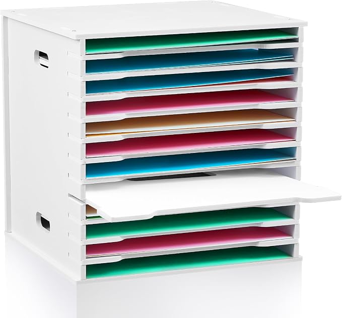 CroBlissful 12 Tier 12" x 12" Scrapbook Paper Organizer Adjustable Desk by CroBlissful