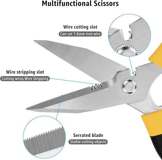 BoFuYuan Utility Scissors Heavy Duty: 8-Inch sharp Scissors All Purpose heavy - Image 4