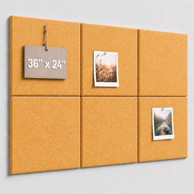Felt Bulletin Board Tiles, Large Cork Board Alternative, 24 x 36 in | 0.35 in by CreateYourIdealSpace