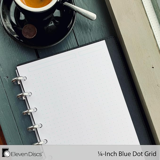 Eleven Discs Discbound Paper, Junior Size Blue Dot Grid Sheets - Image 3