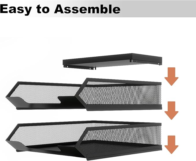 Natwind 2-Tier Stackable Metal Mesh Paper Organizer - Image 6